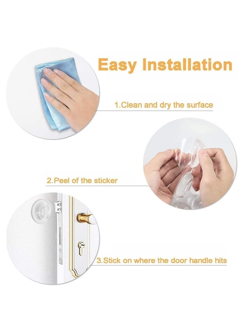 9 Pieces Door Stopper Wall Protector, Adhesive Bumper Protector, Reusable Rubber Door Stops , Shock Absorbent Wall Shield for Door Handle (Clear) - Image 3